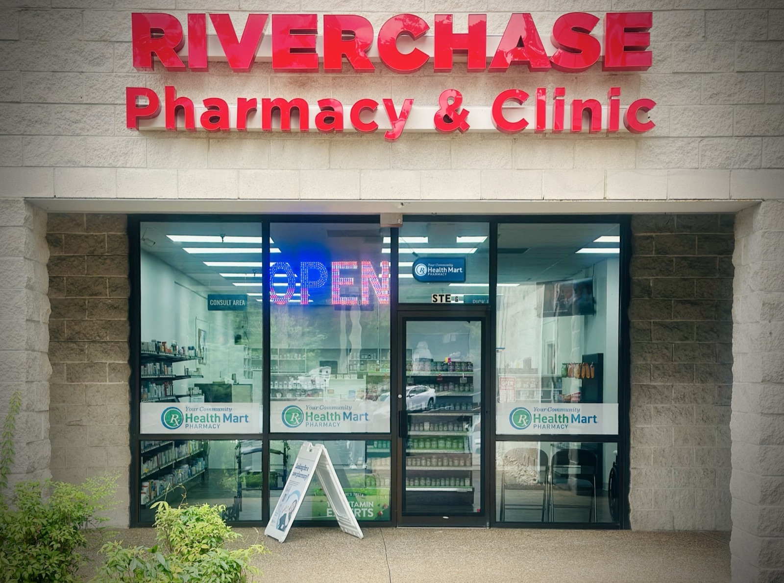 Riverchase Express Clinic entrance and signage
